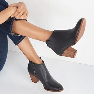 Madewell Black Leather Billie Ankle Boots Size 10